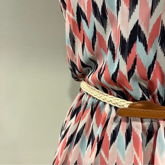 Iz Byer Pink and Black Chevron Mini Dress - Picture 6 of 15